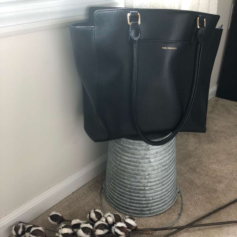 Black leather work bag